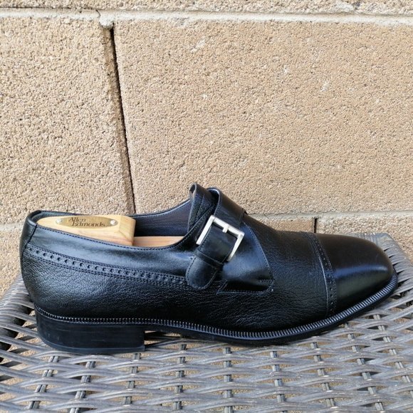 Lopez Taibo Men's Shoes Black Monk Strap Loafers Hand Made US‎ 9.5 - Picture 6 of 12